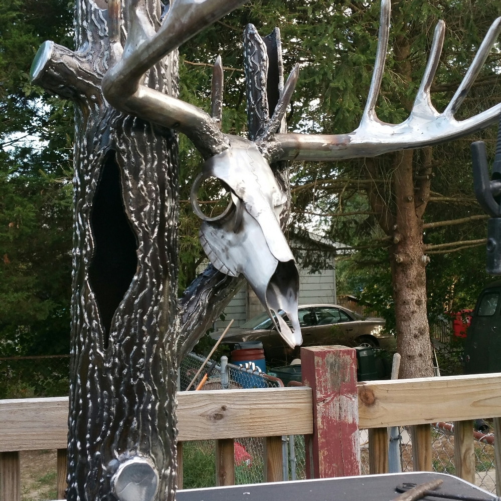 Deer sculpture.  All metal custom made scale size